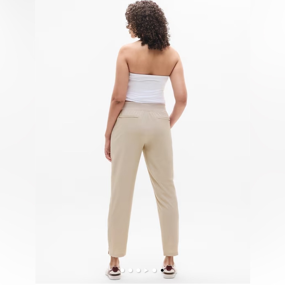 Athleta Brooklyn Ankle Pants Beige Size 4 Travel Stretch Pull On - Picture 5 of 16